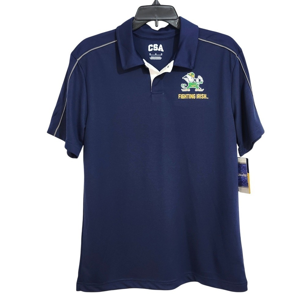 NEW Notre Dame Fighting Irish Short Sleeve Performance Polo Men Medium Navy Blue